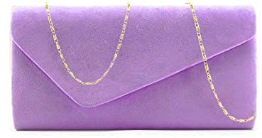 MODELISA - Bolso Sobre Fiesta Noche Mano Con Cadena Al Hombro Mujer (Morado C.)
