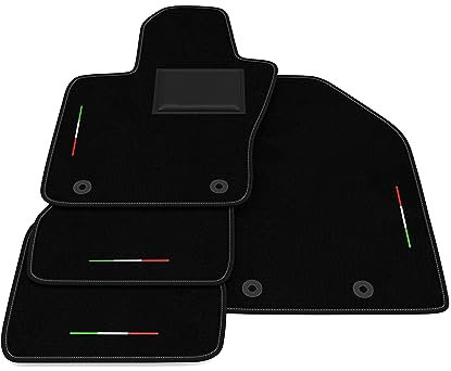 Fußmatten kompatibel mit Jeep Compass 2017-2025, Flagge Italien, Kit benutzerdefinierte Fußmatten, Teppich Teppich Set, Autoteppich