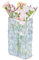 LUXERIQA Schillernde Blumenvase für Dekoration, moderne Kristallglasvase für Blumen, rechteckig, dekorative Vase mit buntem Glanz, einzigartiges Geschenk