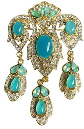 JINZIJINYU Brosche Strass Vintage Retro Barock Brosche Anti Exposition Nadel Blazer Mit Opal Corsage Accessoires Eingelegt