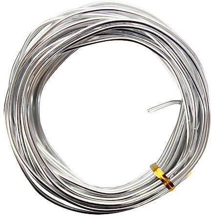 10 Metros de Alambre de Aluminio, Color Plata, 2.5mm de Espesor, Alambre para Escultura, Alambre Doblable de Metal para Esqueletos de Muñecas y Manualidades