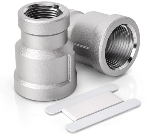 Bwintech 2 pièces 1/8 femelle à 1/4 femelle BSP filetage en Acier inoxydable 304 douille hexagonale connecteur de réduction pour la Conversion de raccordement de tuyau