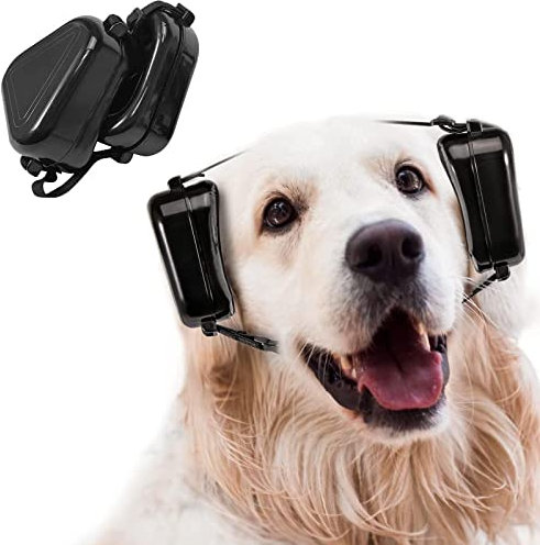 KWJNH Orejeras para perro, protección auditiva para perros medianos y grandes, protector auditivo para truenos, fuegos artificiales, helicópteros, celebraciones