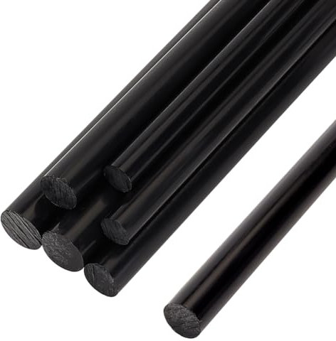 BENECREAT 6 Stück 3 Größen Schwarzer Acetal-Copolymer-Stab, 8 mm 10 mm 12 mm Durchmesser X 30 cm Länge Runder Acetalstab Dübelstab, 2pcs / Größe