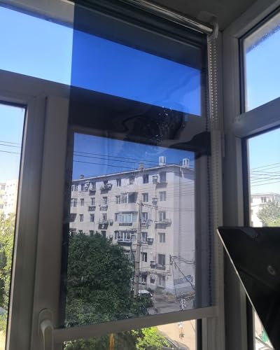 Rollo Rollos für Fenster Sichtbare, Durchsichtige Jalousien zur Raumverdunkelung, Verspiegelte Sichtschutzrollo-Sonnenblenden, Anpassbare Reflektierende Jalousien für Wohnzimmer, Schlafzimmer, Wohnmob