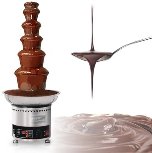 TAHALI Calentador de Salsa para Queso Nacho Comercial, máquina Fuente de Fondue de Chocolate, máquina de Olla Caliente en Cascada de Chocolate de Gran Capacidad,6Tier