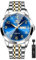 OLEVS Armbanduhr Herren Silber Lässig Analog Handgelenk Uhr Herren mit Datum Mode Edelstahl Herren Uhren Arabische Ziffern Blau Großes Zifferblatt Leuchtend Wasserdicht Quarz Männer Geschenke Uhren