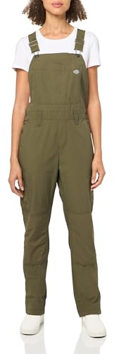 Dickies Women's Cooling Ripstop Bib Overalls, RINSED MILITARY GREEN, L