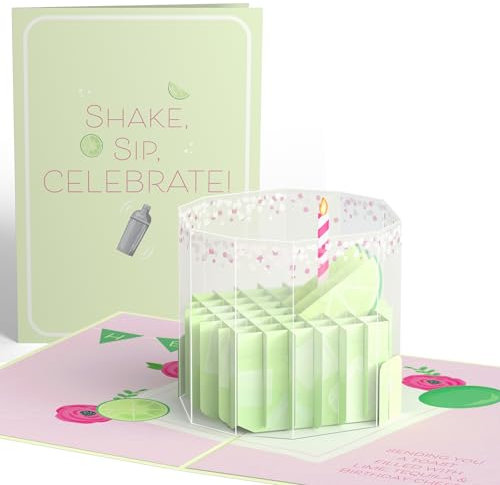 Lovepop® 3D Pop-Up Karte Geburtstag Margarita Geburtstagskarte Cocktail im Glas Tequila drink birthday card | inkl. Umschlag & Versteckfach für Geld & Gutscheine