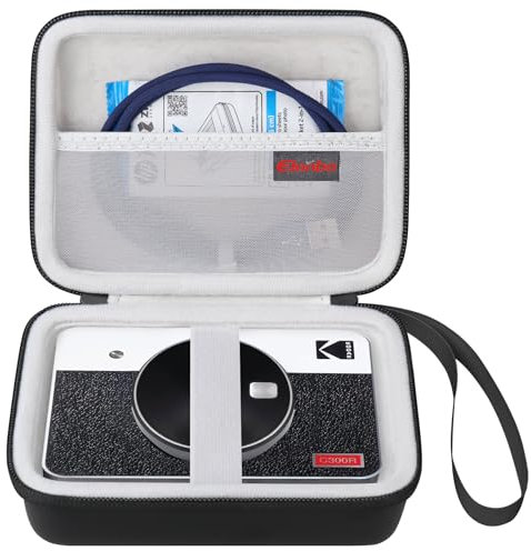 Elonbo Hart Schutz Hülle Etui für Canon SELPHY QX20 / SELPHY Square QX10 Mobiler Fotodrucker, Tasche für Kodak Mini Shot 3 Retro C300R/ Mini 3 Retro P300R Tragbare Fotodrucker, Schwarz