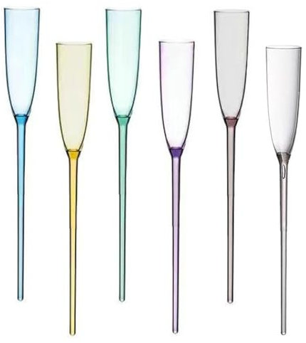 Schwimmende Sektgläser - Weingläser aus Acryl, schwimmende Sektflöten, Champagnergläser für Pool, 6 Stück | Neuheit Drinkware Saft Getränk Sommer Trinkbecher für, Piq