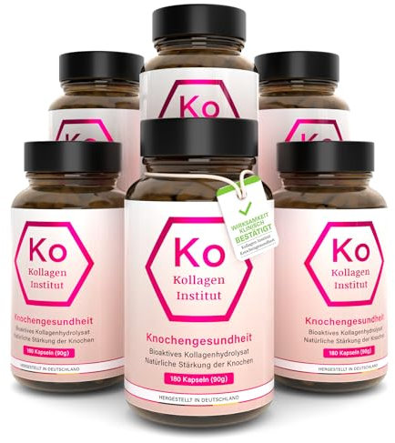 Kollagen Institut Kollagen für Knochen Gesundheit - 1080 Kapseln (6 Monate), hochdosiertes bioaktives Kollagenhydrolysat für starke Knochen, Unterstützung bei der Vorbeugung von Osteoporose