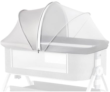 Liemuao Zanzariera per Culle Universale Zanzariera Letto Bebe con Paraluce Zanzariera Letto da Viaggio con Cerniera, Anti-UV Protezione Sole e Anti-Insetti per Neonati (Grigio)