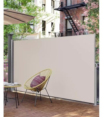 Retractable Fence Outdoor, Waterproof Aluminum Side Awning - Gray Privacy Screen, For Balconies And Gardens, Sun Protection Opaque Roller Blinds