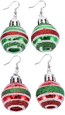 ROMISBABA 2paare Weihnachtliche Ohrhänger Im Kugel-design Stilvolle Ohrringe Für Festliche Anlässe Für Frauen Kreative Weihnachtsdekoration Ohrschmuck Für Feiertage