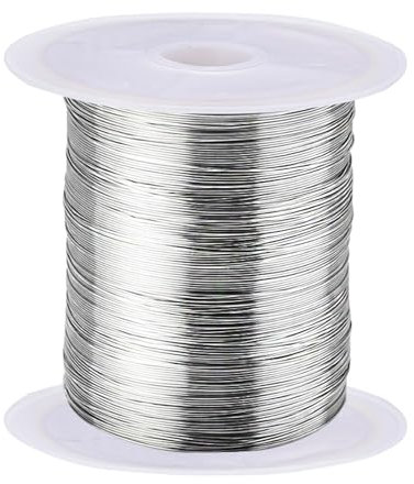 1 rollo de alambre de acero inoxidable 304, alambre fino para manualidades, alambre inoxidable de 100 m x 0,5 mm, alambre de acero flexible con carrete, alambre de acero inoxidable para hacer joyas,