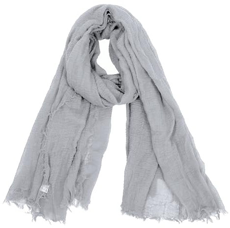 Van Der Rich ® - Schal mit fein gekreppter Oberfläche für Damen und Herren (15-Grau, One Size)