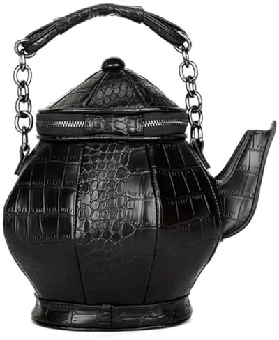 ZEPFJHE 2023 NUOVA borsa in pelle a forma di teiera borse per feste di Halloween Borsa a tracolla di grande capacità per ragazza donna borsa alla moda, Come descritto.