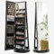 COSTWAY Schmuckschrank mit LED, Spiegelschrank 360° drehbar, mit rahmenlosem Ganzkörperspiegel, Schmuck-Organizer abschließbar, Schmuckaufbewahrung (Schwarz)