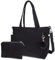GADITIEK Cord Tote Bag Shopper Tasche Damen Umhängetasche Groß, Handtasche Damen Groß für Arbeit Büro Reisen Einkaufen Schule (Schwarz)