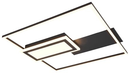 RL LIVE YOUR LIGHT LED Deckenleuchte SPIRO ultraflach mit Fernbedienung in Schwarz, dimmbar, Breite 53cm