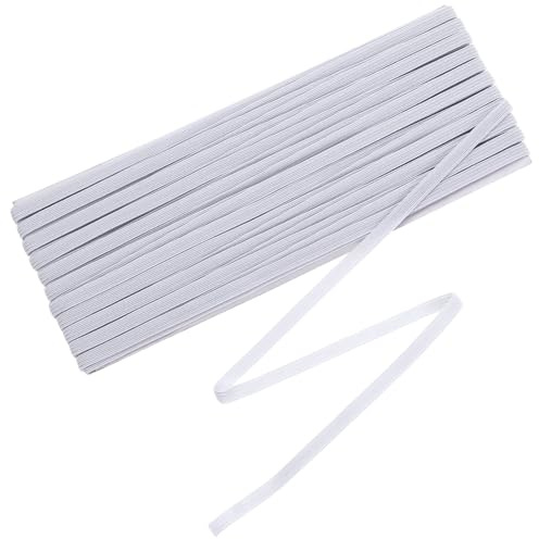 Ouligay 6mm Gummiband Nähen 20 Meter Gummibänder Nähen Gummibänder Elastisches Band für Haushalt Hosengummi DIY Handwerk Stoffe Zum Nahen Elastic Band for Sewing Weiß