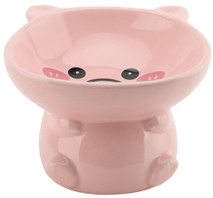 AKLOSIPY Cuenco Elevado de Cerámica para Comida para Gatos en Forma | Plato Multifuncional para Perros con Almacenamiento | Regalo de Decoración del hogar.