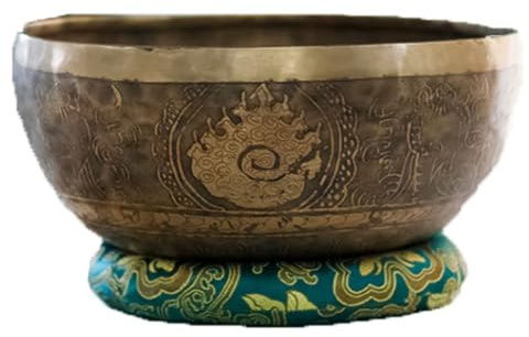 Tibetische Klangschale, Meditations-Klangschale, Kupfer-Buddha-Klangschale for Yoga-Musiktherapie(27cm)