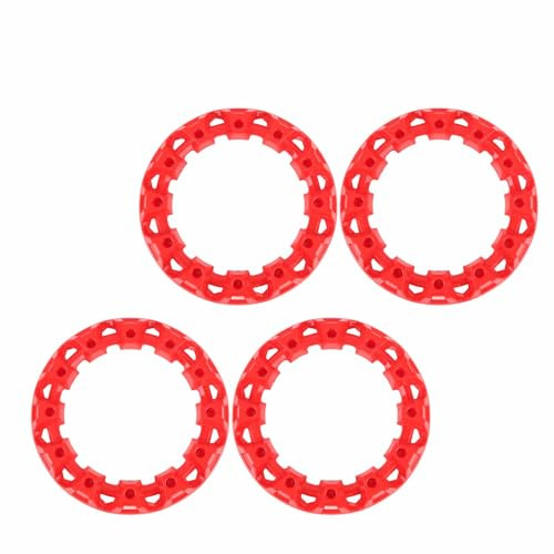 Keenso 4 Embellecedores de Cubo de Rueda ATV de 10 Pulgadas, Diseño Deportivo de Plástico ABS, Ajuste Universal para Go Kart, con Protección contra Arañazos y Fácil Instalación (Rojo)