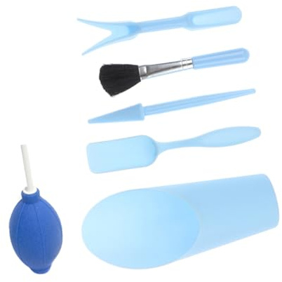 PartyKindom Ensemble D'outils de Jardinage Mini 6 Pièces en Plastique Bleu pour Plantes Succulentes, Pelle, Pinceau et Souffleur, pour Petits Jardins et Plantes D'intérieur