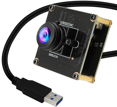ELP 200FPS Global Shutter USB 3.0 Kameramodul Weitwinkel Fisheye Webcam für Computer Mini USB 2.0 PC Kamera High Speed Lightburn Kameras für Laser 1200P 120fps Webcamera AR0234 Cam für Laptop