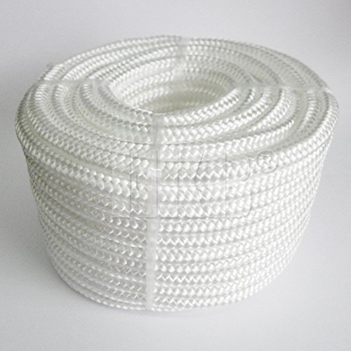 HKB ® 20 m x 8mm - Polypropylen Seil PP Seil Polypropylenseil Weiss Festmacher Flechtleine Tauwerk Tau Reepschnur 16 Fach GEFLOCHTEN Artikelnr. 20092