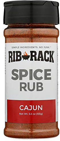 Rib Rack Dry Spice Rub - Cajun, 5.5 oz. - Meat Seasoning for BBQ, Grill, Smoker - All Natural Ingredients (Packaging May Vary)