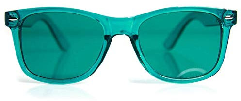 GloFX Aqua Color Therapy Glasses – Chakra Glasses Mood Glasses Relax Glasses Light Therapy Glasses Chromatherapy Glasses Chromotherapy Glasses
