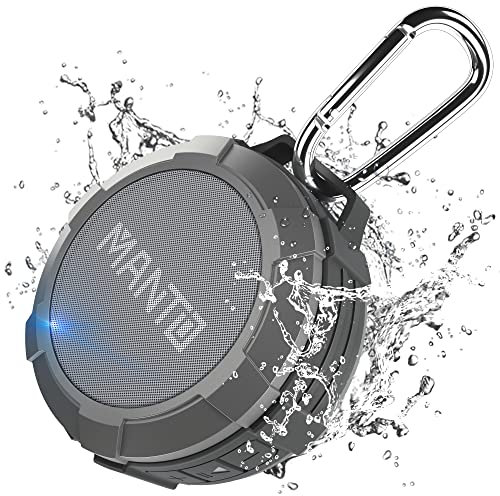 MANTO Altoparlante Bluetooth IPX5 Impermeabile, Mini Speaker Doccia Portatile, 12h Autonomia, Bluetooth & Micro SD (fino 32GB, scheda non inclusa), Compatto per Viaggi, Campeggio, Escursioni e Casa..y