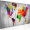 B&D XXL - Wandbilder XXL Weltkarte 225x90 cm Vlies Leinwandbild 5 Teilig Kunstdruck modern Wandbilder XXL Wanddekoration Design Wand Bild - Abstrakt bunt Landkarte Reise k-A-0236-b-m