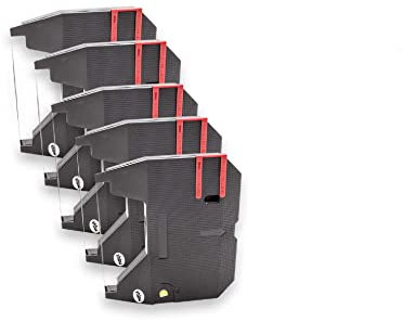 vhbw 5x Farbband Schriftband kompatibel mit Olympia Monica 2, 2 MD, MD Nadeldrucker, Bondrucker - Schwarz