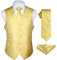 Enlision Anzugweste Gold Herren Hochzeit Paisley Westen & Krawatte Einstecktuch Party Floral Jacquard Anzug Weste Set XL