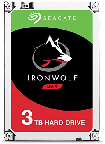 Seagate IronWolf - Disco duro interno de 3TB para sistemas NAS (5900 RPM, 64 MB de caché hasta 180 MB/s, 180TB al año de carga de trabajo) Plateado (Reacondicionado)