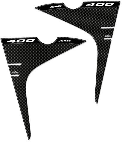 Resin Bike Adesivi Scooter Compatibile con Yamaha Xmax 400 2013-2016. Protezioni Fiancate Carena da Urti e Graffi. Coppia Adesivi 3D Resinati - Effetto Carbonio e Bianco