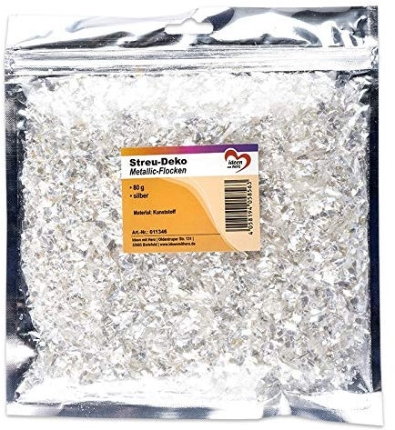Ideen mit Herz Streu-Deko | Metallic-Flocken | silber | 80 g