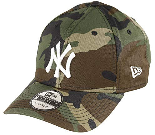 New Era New York Yankees MLB Rear Logo Woodland Camo/White 9Forty Adjustable Cap - One-Size