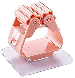 SAGIUSDM 3 pcs Mop Broom Holder Wall Mounted Mop Holder Household Adhesive Storage Broom Hanger Mop Hook Racks Kitchen Bathroom Organizer,Pink
