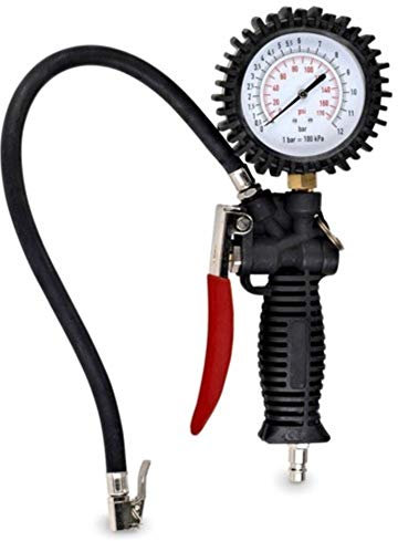 FAST WORLD SHOPPING ® Pistola Per Gonfiare Ruote Pneumatici Auto Manometro Pressione Aria Compressa