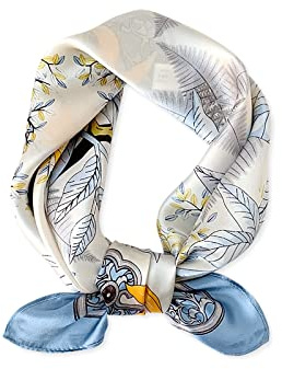 LumiSyne Foulards En Soie Pour Femme Série Imprimé Écharpe Carrée Motif Feuille d'Érable Artistique Soie Satinée De Haute Qualité Bandanas Bandeau Au Poignet Cadeaux Accessoires Senior
