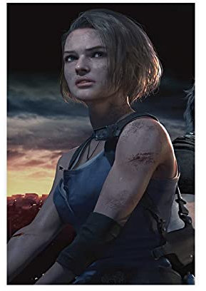 LINYUYI Resident Evil Jill Valentine 3 Leinwand Poster Schlafzimmer Dekor Sport Landschaft Büro Zimmer Dekor Geschenk Rahmen:30 × 45 cm