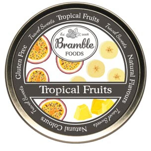 Bramble Foods - Lata de metal, sabor duro en inglés, frutas tropicales - 1 x 200 gramos