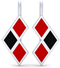 Charm-Ohrringe, 925er-Sterlingsilber, inspiriert von Superschurken, Cosplay-Schmuck für Mädchen, Damen, Rot und Schwarz, Sterling Silber