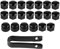 20 Stücke Radschrauben Kappen, Universal 17mm Kunststoff Nut Abdeckkappe Schraube Auto Mutter Deckel mit Entfernung Werkzeug Radbolzen Schutz Cover Radmuttern (Schwarz)