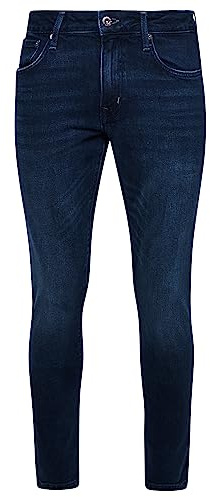 Superdry Herren Organic Cotton Vintage Slim Jeans Vanderbilt Tintenblau In Used-Optik 30/32